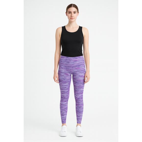 Lululemon Athletica High Rise Leggings Size 4 – Pink Gray Stripe Pattern - Picture 1 of 10